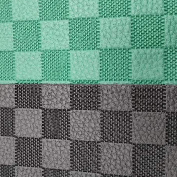 Embossed PVC Square Grain Rexine Leather
